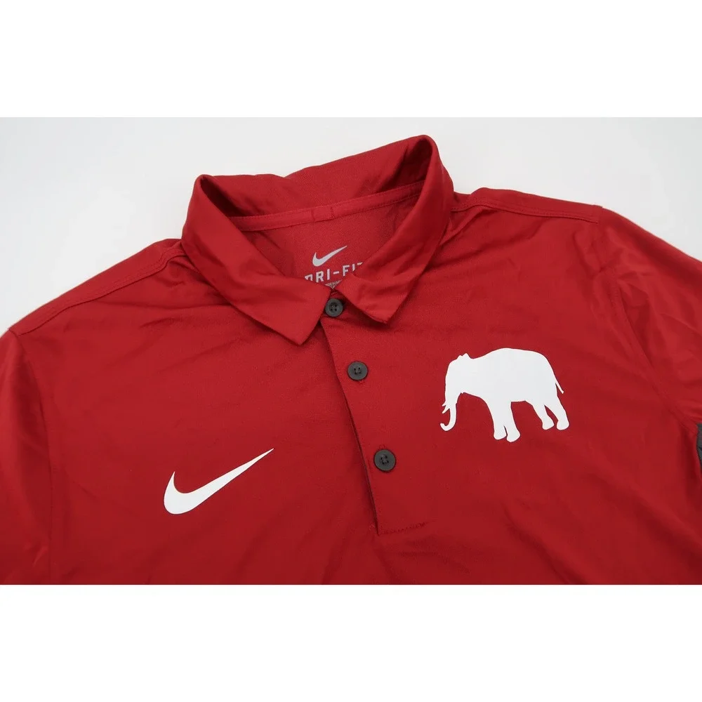 Nike Alabama Crimson Tide Polo Shirt Mens Small Performance Short‎ Sleeve